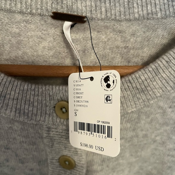 NWT Free People Sloane Cashmere Light Gray Cardigan - S - Picture 7 of 9